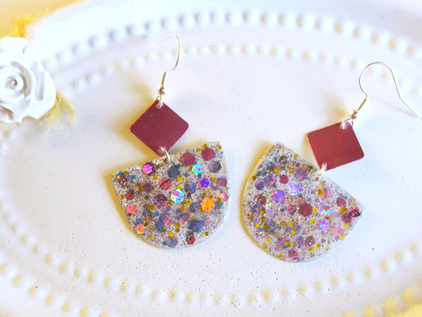 chunky Glitzer Ohrringe Konfetti